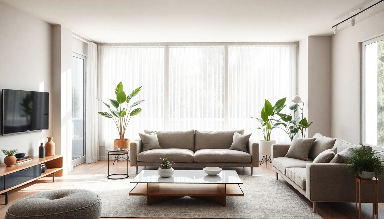 Représentation d'un intérieur élégant illustrant le style de vie moderne et contemporain.