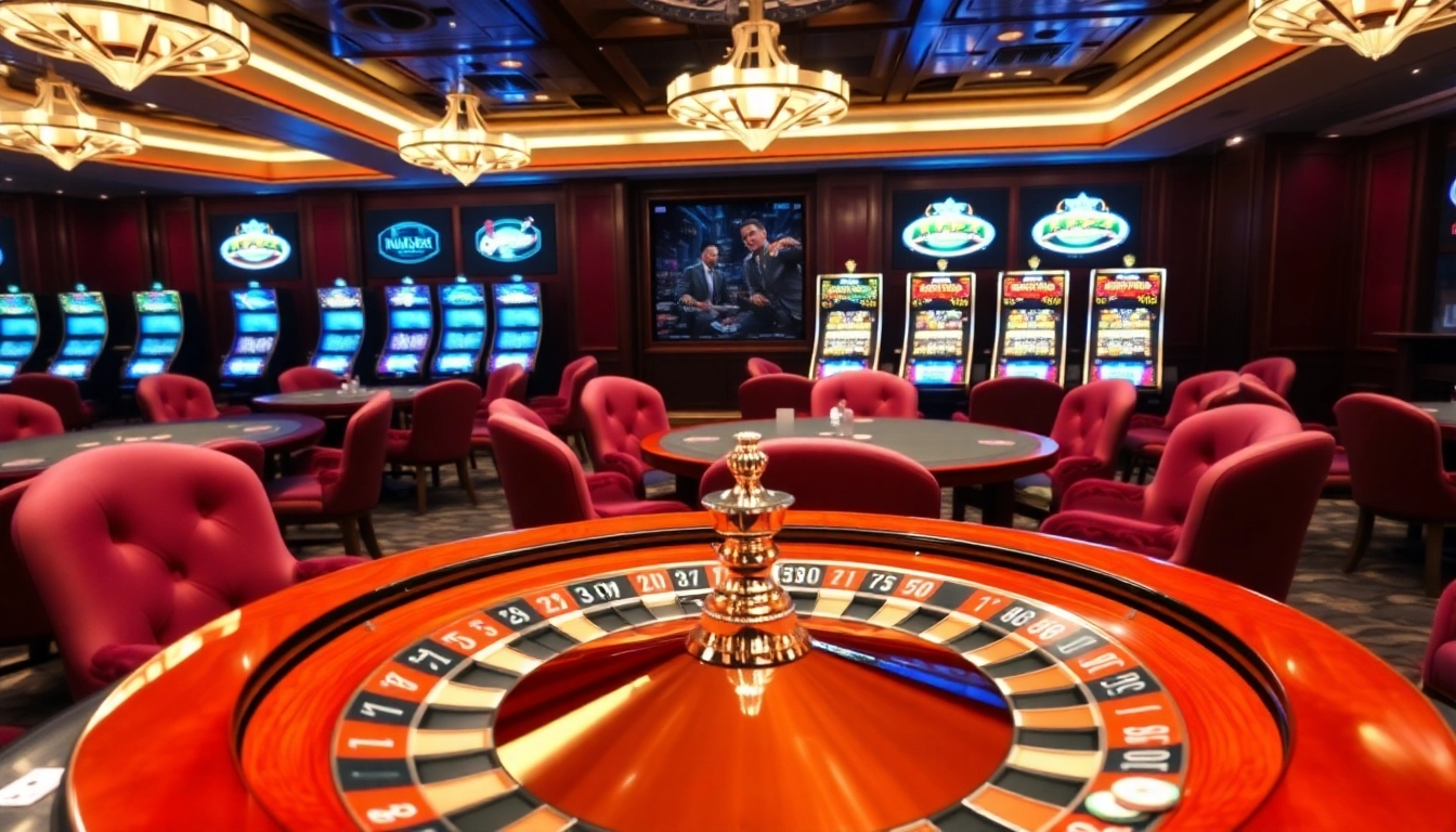 Experience exhilarating gameplay with MB66 in a luxurious casino atmosphere featuring poker, slots, and roulette.