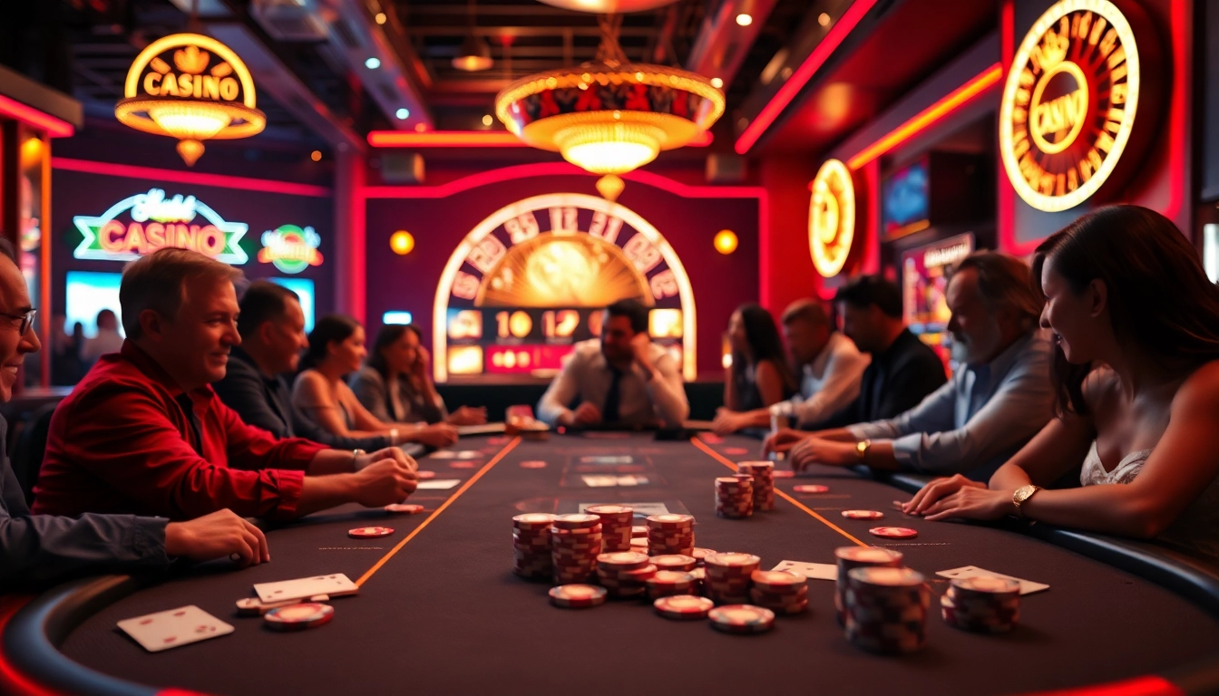 Jeux de casino en ligne 2026 illustrant une table de poker animée avec des joueurs engagés.