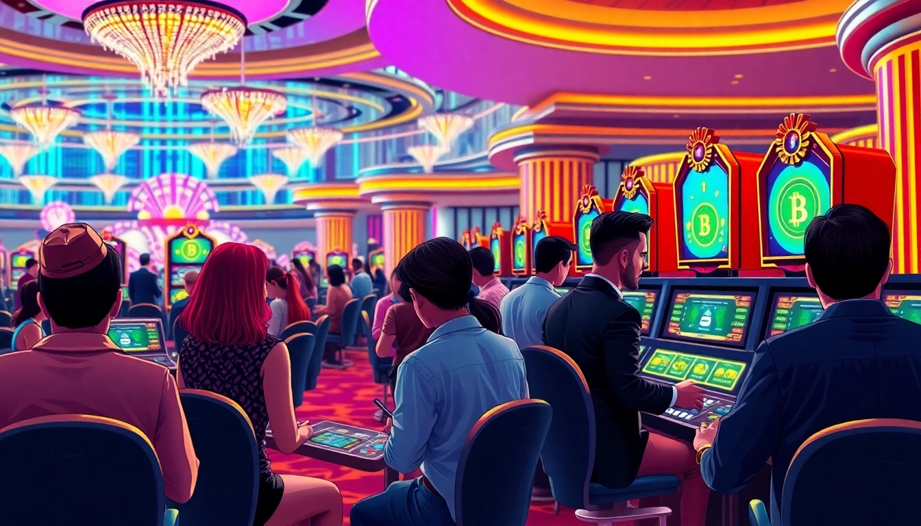 Découvrez des joueurs engagés sur des terminaux dans des crypto casinos modernes.